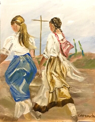 Painting titled "De vuelta a casa" by Mónica Caruncho Fontela, Original Artwork, Oil