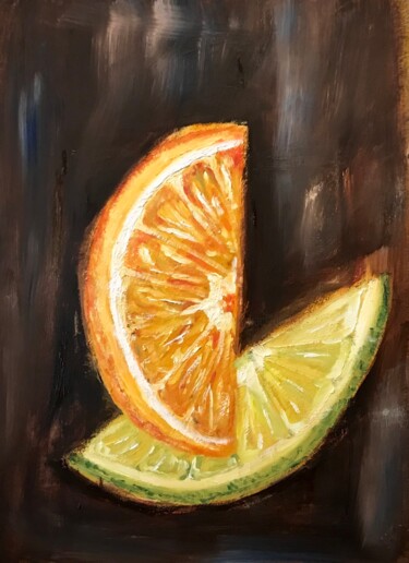 Pittura intitolato "Naranja y limón" da Mónica Caruncho Fontela, Opera d'arte originale, Olio