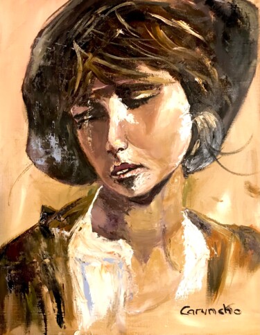 Malerei mit dem Titel "Quinceañera" von Mónica Caruncho Fontela, Original-Kunstwerk, Öl