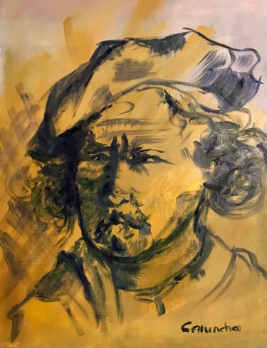 Painting titled "Rembrandt" by Mónica Caruncho Fontela, Original Artwork, Oil