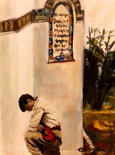 Malerei mit dem Titel "La plegaria" von Mónica Caruncho Fontela, Original-Kunstwerk, Öl