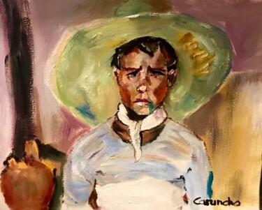 Painting titled "El chico del Cabaña…" by Mónica Caruncho Fontela, Original Artwork, Oil