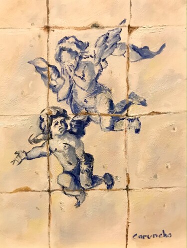 Painting titled "Azulejos" by Mónica Caruncho Fontela, Original Artwork, Oil
