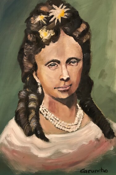 Pintura intitulada "Margarita de Borbón…" por Mónica Caruncho Fontela, Obras de arte originais, Óleo