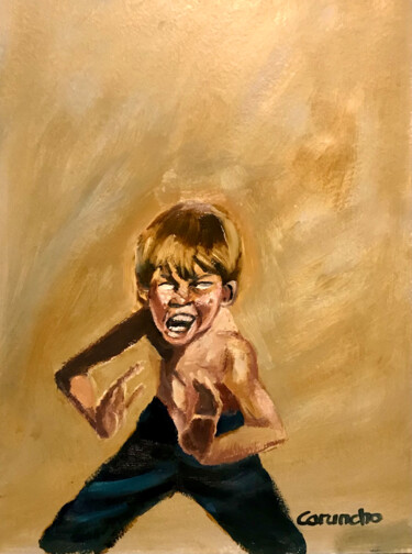 Painting titled "Karate" by Mónica Caruncho Fontela, Original Artwork, Oil