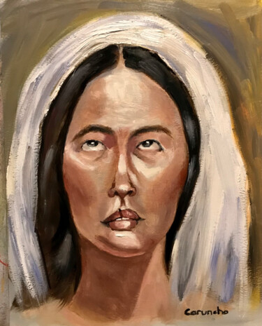 Pintura titulada "La Virgen María II" por Mónica Caruncho Fontela, Obra de arte original, Oleo