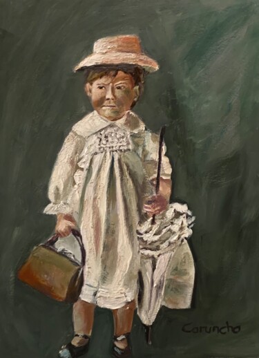 Malerei mit dem Titel "Mary Poppins" von Mónica Caruncho Fontela, Original-Kunstwerk, Öl