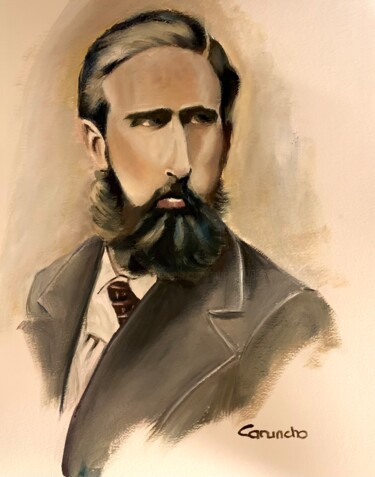 Painting titled "Don Alfonso Carlos…" by Mónica Caruncho Fontela, Original Artwork, Oil