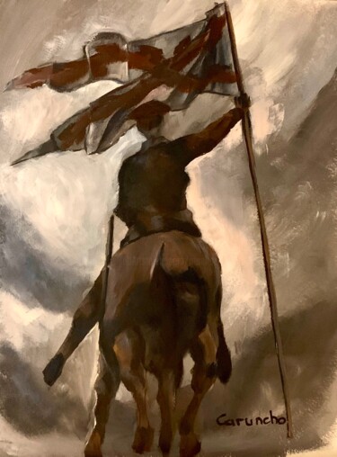 Pintura titulada "La bandera de la Tr…" por Mónica Caruncho Fontela, Obra de arte original, Oleo