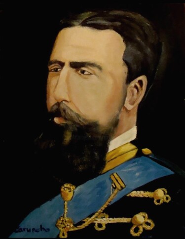 Malerei mit dem Titel "Carlos VII-Duque de…" von Mónica Caruncho Fontela, Original-Kunstwerk, Öl