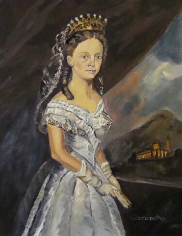 Pintura titulada "Margarita de Borbón…" por Mónica Caruncho Fontela, Obra de arte original, Oleo