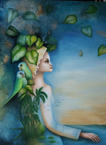 제목이 "ULTRA ZEN"인 미술작품 Monica Cattaneo로, 원작, 기름 나무 들것 프레임에 장착됨