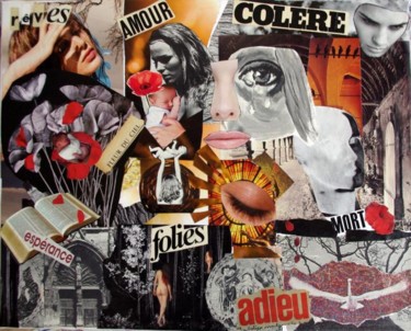 Collages titled "La malédiction d'un…" by Monica Ciobanu, Original Artwork, Other