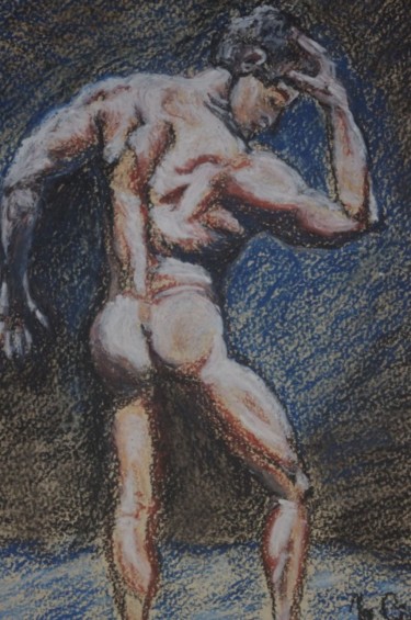 Painting titled "Male nude" by Monica Ciobanu, Original Artwork