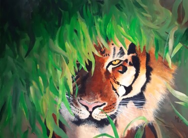 「Tiger」というタイトルの絵画 Monica Le Cromによって, オリジナルのアートワーク, アクリル