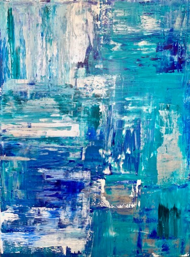 Schilderij getiteld "OCEAN VIEW" door Monica Maja Richardson, Origineel Kunstwerk, Acryl Gemonteerd op Frame voor houten bra…