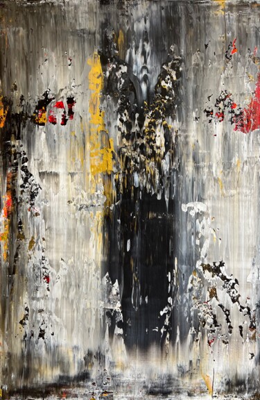 Painting titled "HELLO DARKNESS" by Monica Maja Richardson, Original Artwork, Acrylic Mounted on Wood Stretcher frame
