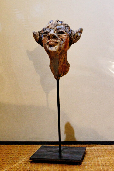 Sculpture intitulée "Petite Tête 02" par Monica Mariniello, Œuvre d'art originale, Argile