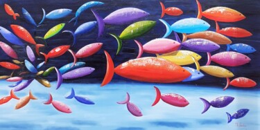 Peinture intitulée "In fondo al mare" par Monica Zambon, Œuvre d'art originale, Huile