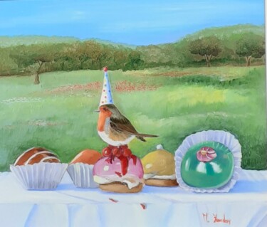 Pintura titulada "La festa di complea…" por Monica Zambon, Obra de arte original, Oleo