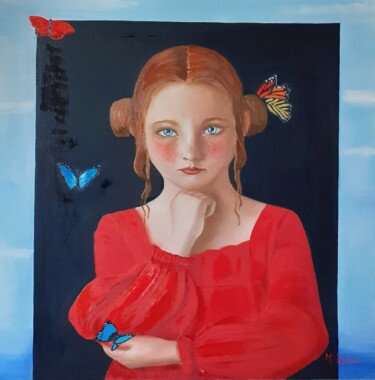 Peinture intitulée "La regina delle far…" par Monica Zambon, Œuvre d'art originale, Huile