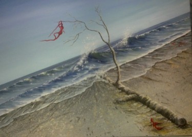 Pittura intitolato "la riva" da Monica Bolfe, Opera d'arte originale, Olio