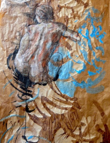 Peinture intitulée "Dos d'Adèle" par Monica Jacquin, Œuvre d'art originale, Huile