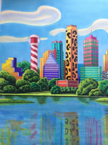 Рисунок под названием "Dallas in Wonderland" - Monica Puryear, Подлинное произведение искусства, Маркер