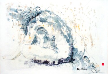 Malerei mit dem Titel "CONTRE VENTS ET MAR…" von Monick Bres, Original-Kunstwerk, Tinte