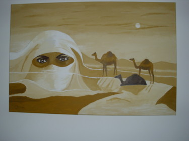 Peinture intitulée "Die Augen der Wüste" par Monika Brasi, Œuvre d'art originale, Huile