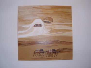 Pintura titulada "Liebespaar Tuareg" por Monika Brasi, Obra de arte original, Oleo