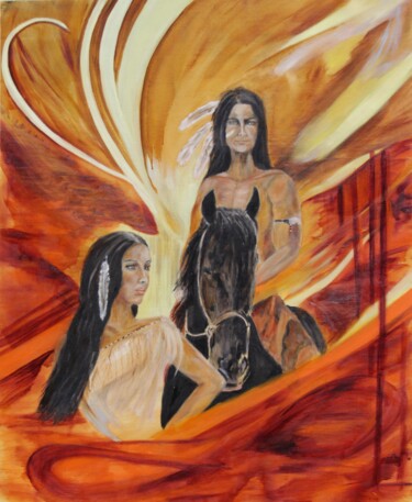 Painting titled "The Call of the Ste…" by Mónika Katalin Pál, Original Artwork, Oil