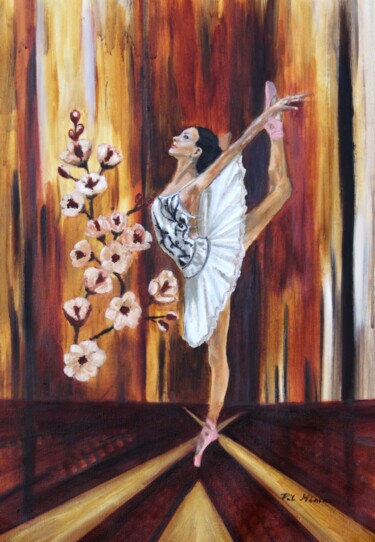 Painting titled "Dance of Blossom" by Mónika Katalin Pál, Original Artwork, Oil