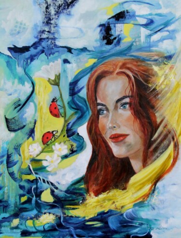 Schilderij getiteld "Enchanting Spring" door Mónika Katalin Pál, Origineel Kunstwerk, Olie