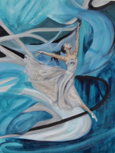 Malerei mit dem Titel "Dance of the Flow" von Mónika Katalin Pál, Original-Kunstwerk, Öl