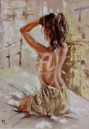 Painting titled "" LIGHT IN THE ROOM…" by Monika Luniak, Original Artwork, Oil