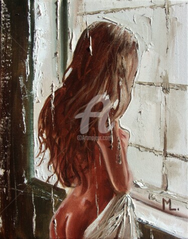 Painting titled "" WHERE ARE YOU ...…" by Monika Luniak, Original Artwork, Oil