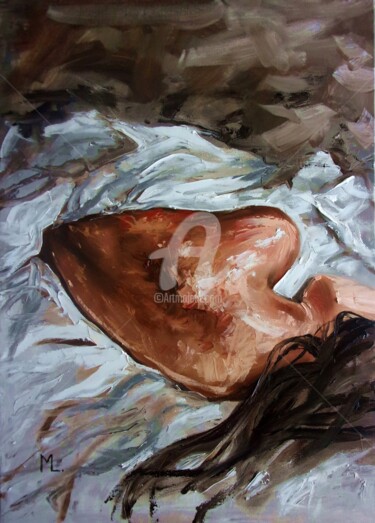 Peinture intitulée "SHE IN THE LIGHT" par Monika Luniak, Œuvre d'art originale, Huile
