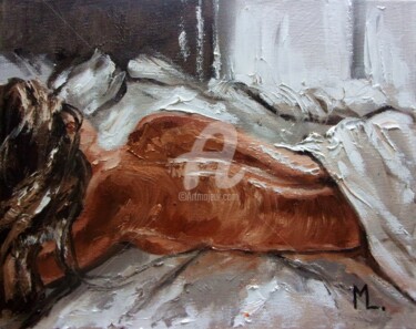 Картина под названием "TIME TO WAKE UP" - Monika Luniak, Подлинное произведение искусства, Масло