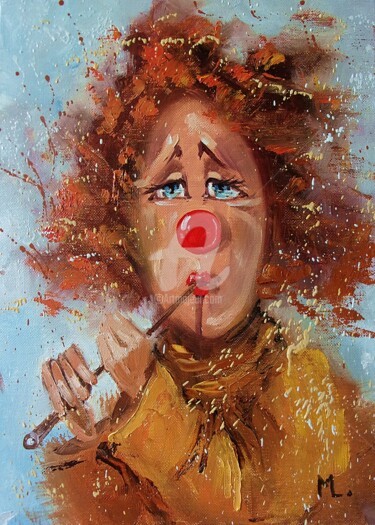 Malerei mit dem Titel "HAPPY BIRTHDAY" von Monika Luniak, Original-Kunstwerk, Öl