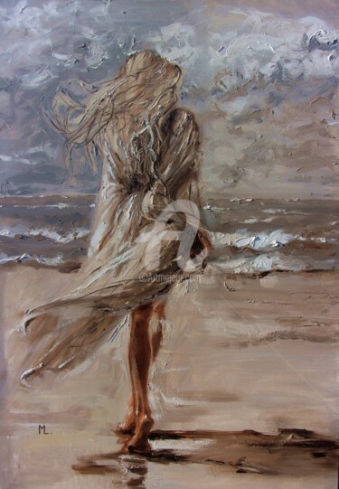 Painting titled "THINKING ABOUT..." by Monika Luniak, Original Artwork, Oil
