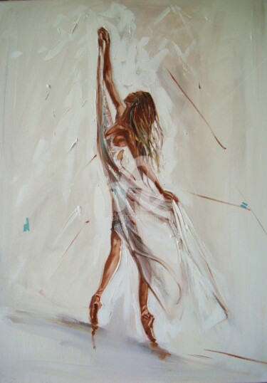 Painting titled "BALLERINA" by Monika Luniak, Original Artwork, Oil