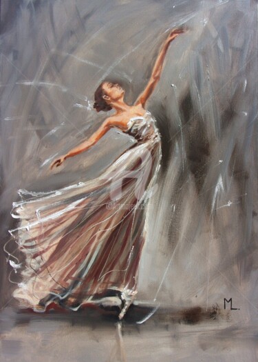 Painting titled "THE QUEEN OF THE LI…" by Monika Luniak, Original Artwork, Oil
