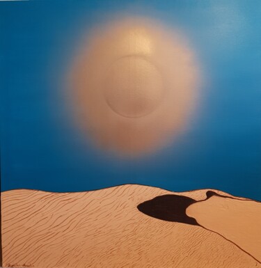 Malerei mit dem Titel "Sun of the Sahara" von Monika Mucha, Original-Kunstwerk, Acryl Auf Keilrahmen aus Holz montiert