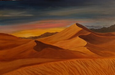 Painting titled "Sunset in the Sahara" by Monika Mucha, Original Artwork, Acrylic