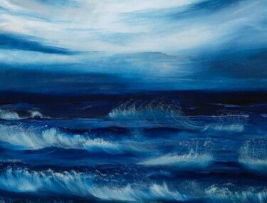 Peinture intitulée "Oceano" par Monika Popinigis, Œuvre d'art originale, Acrylique