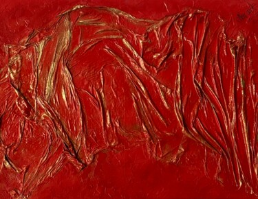 Pintura titulada "Rosso fuoco" por Monika Popinigis, Obra de arte original, Acrílico