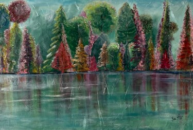 Pintura titulada "Colori  d’autunno" por Monika Popinigis, Obra de arte original, Acrílico