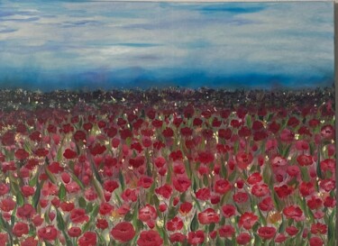 Pittura intitolato "Campo di fiori" da Monika Popinigis, Opera d'arte originale, Acrilico