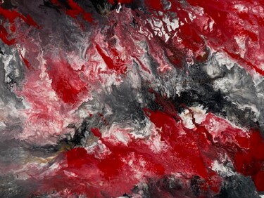 Malerei mit dem Titel "Rosso rosso" von Monika Popinigis, Original-Kunstwerk, Acryl